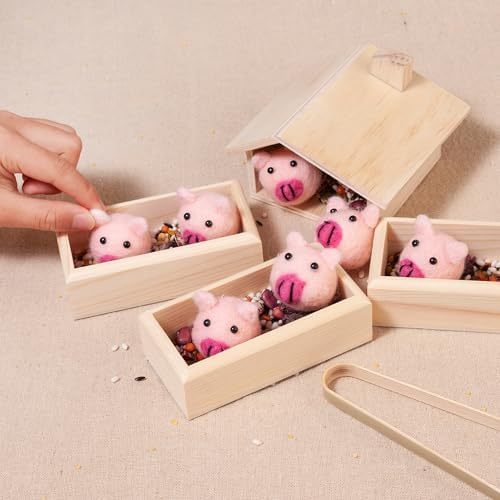 Sorting Stacking Wooden Toys for Toddlers, Montessori Pig Toy - Image 4