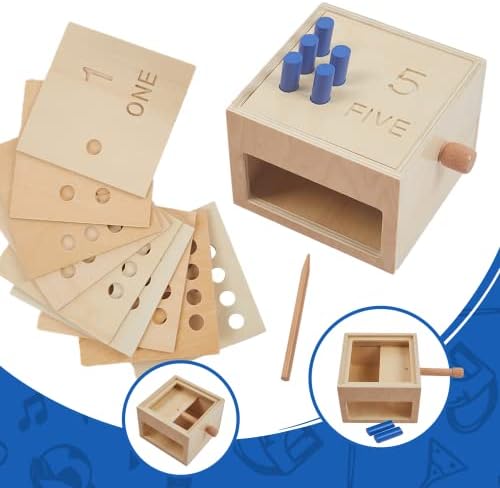 Wooden Montessori Toddler Counting Peg Board Box - Numbers & Math Toys for 1-3 Year Olds by YunHeXinQiaoToysFactory
