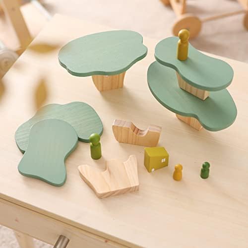 WOODEN TEETHER Wooden Tree Toy Pack of 15 Wood Forest Sensory Toys for Boys and Girls Educational Montessori Toys for Preschool Kids - Image 2