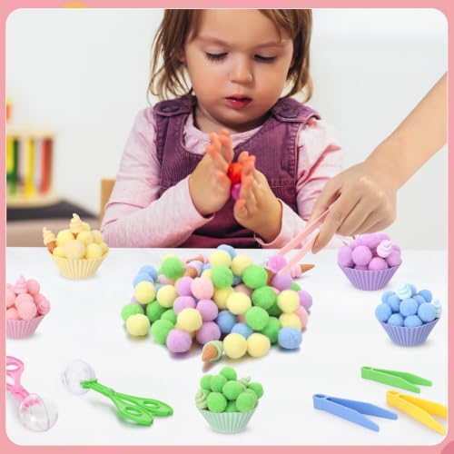 136 Pcs Ice Cream Sensory Bin Filler Counting Sorting Fine Motor Toys - Image 5