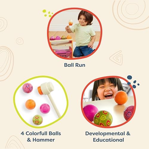B. toys – Whack – a – Ball – Pounding Toy – Developmental Toy – 4 Colorful Balls & Hammer – Educational Toys for Toddlers – 1 Year + - Image 4