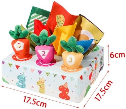 13 Pieces Carrot Doll Interactive Toy Sensory Pull Along Tissue Box Carrot Mat Puzzle Motor Skills Toy for Kids Suitable for Childhoo, Amusement Park - Image 2