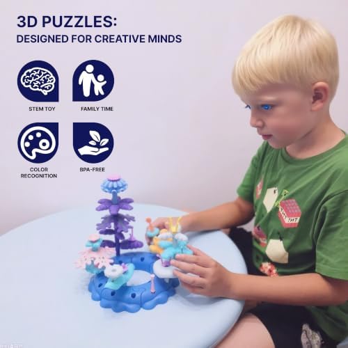 Coral Reef STEM Building Blocks, 38PCS with Octopus - Image 3