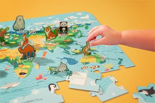 Stephen Joseph, World Map Puzzle Animal Biomes with 3D Animal Pieces – Includes 16 Play Pieces with Fun Facts and Stands, Includes 8.5 x 11 Poster, Jigsaw Puzzle for Girls & Boys 3+ Years - Image 6
