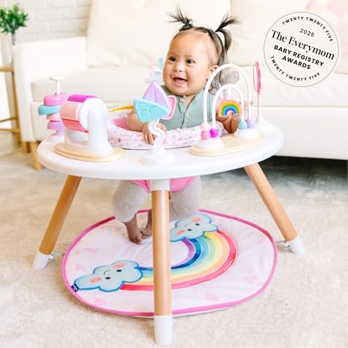Little Acorn, 4-in-1 Baby Activity Center | Montessori-Inspired Design | 8 Interactive Toys | Tummy Time, Exersaucer & Toddler Table | Shower Gift | Essential (Rainbow) - Image 2