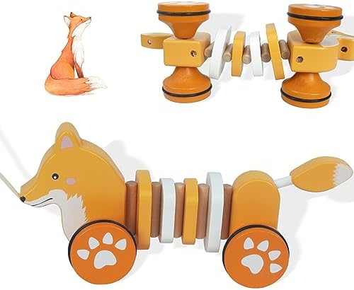 Baby Toys Car,Wooden Pull Along Toy for Toddlers 1 2 3 Year Olds - Image 4