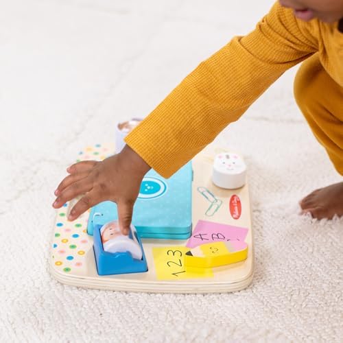 Melissa & Doug Wooden Work & Play Desktop Activity Board Infant and Toddler Sensory Toy - FSC-Certified - Image 2