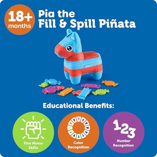 Learning Resources Pia the Fill & Spill Piñata - Toddler Montessori Sensory Toys, Preschool Activities, Counting Manipulatives, Color Sorting, Fine Motor Skills, Birthday Gifts for Boys and Girls - Image 6