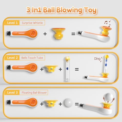 TOP BRIGHT 3 in 1 Sensory Toys for Toddlers with Whistle & Ball Blowing - Image 3