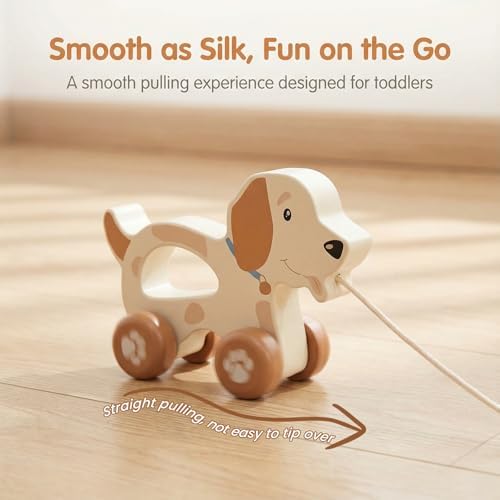Baby Toys Car,Wooden Pull Along Toy for Toddlers 1 2 3 Year Olds - Image 3