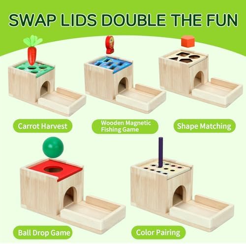 5 in 1Wooden Montessori Toys Play Kit,Object Permanence Box - Image 6