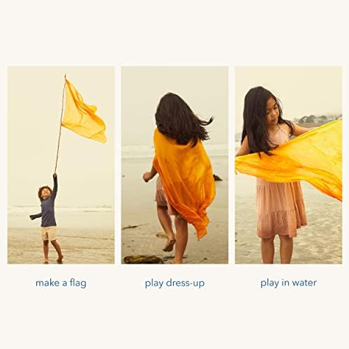 Sarah's Silks Playsilk - 100% Real Silk, Hand Dyed, Bright Colored Play Scarves | Montessori and Waldorf Toys for Dress up, Imaginative, and Pretend Play (35" x 35") - Image 2