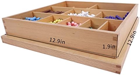 Hidoggy Montessori Toys for 3+ Year Old Wooden Math Games Counting Beads Checker Board Beads and Numbers Teaching Counting Toys Preschool Mathematics Material for Kid Toy - Image 4
