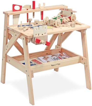 Melissa & Doug Wooden Project Workbench, 55-Piece Pretend Building Set by Unknown