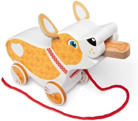 Melissa & Doug Feed, Walk & Poo Pup Wooden Preschool Pull Toy Play Set Ages 3+ - FSC Certified by Unknown