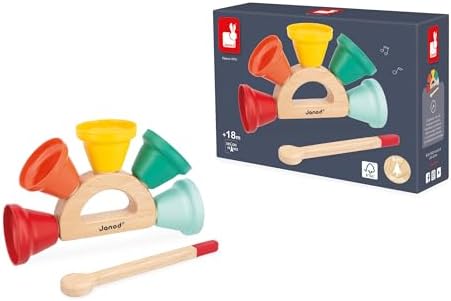 Janod - Gioia - Wood and Metal handbell Set - 5-Note - Image 7