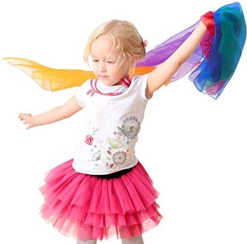 Honbay 12PCS Gradient Color Square Scarves Juggling Scarves Silk Dance Scarves Performance Props,24 x 24 Inch - Image 6