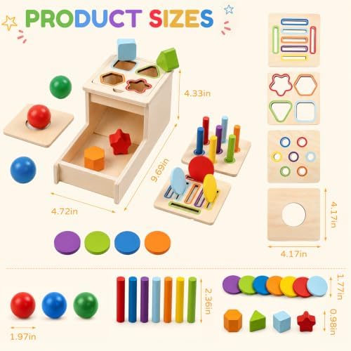 Montessori Toys for 1 Year Old, 4 in 1 Object Permanence Toys for Babies - Image 5