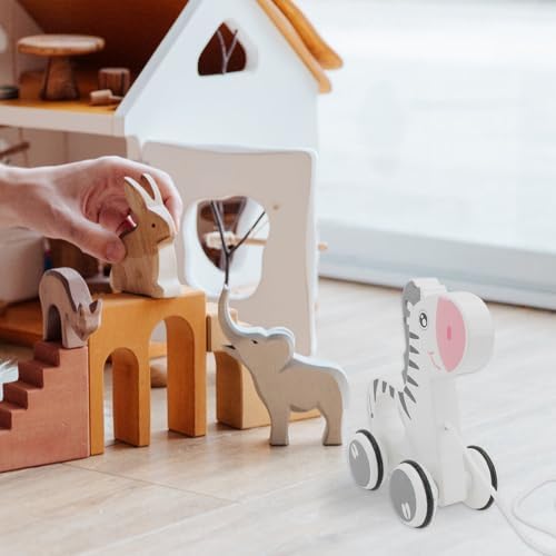 Wooden Animal Pull Along Toy Cart for Toddlers and Babies - Image 4