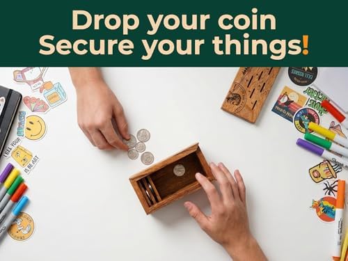 BSIRI Wooden Coin Drop Penny Dice Game for Adults Teen and Families Box Tabletop Games for Home Bar and Family Night Wood Rustic Decoration with Secret Puzzle Box Brain Teaser Pennies Pusher - Image 5
