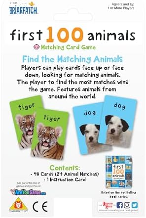 Briarpatch First 100 Animals Matching Card Game for Preschool Kids Ages 2+ - Image 4