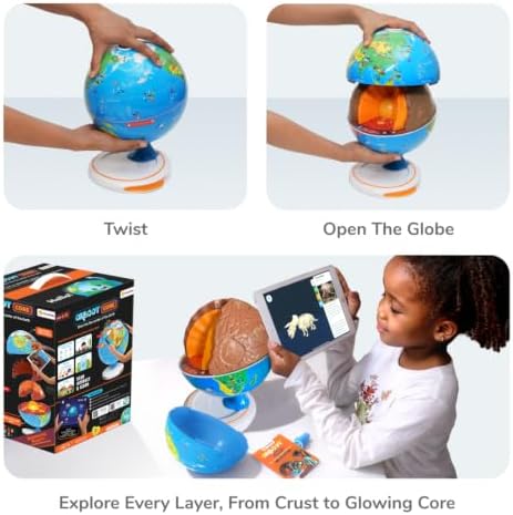 PlayShifu Orboot Core Interactive Globe for Kids Ages 4-10; 3-Layer Openable Earth Globe with AR App; Explore Earth's Surface, Fossils, Minerals & Glowing Core; STEM Science & Geography Gift - Image 2