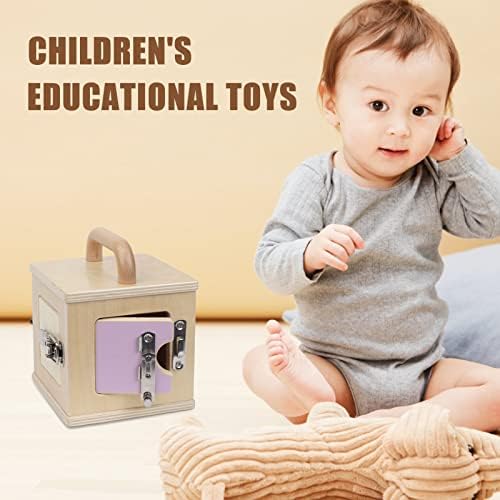 Montessori Wooden Lock Box with 4 Doors — Fine Motor Skills Activity Board for Toddlers 1-4, Problem Solving Toy with Different Lock Mechanisms, Natural Beech Wood Educational Gift - Image 7