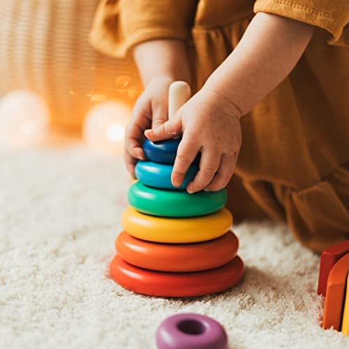 BUSY PUZZLE Wooden Ring Stacker, Baby Nursery Decor, Wooden Baby Toy, Montessori Toys, Pyramid Toy, Sensory Toy, Stacking Toys - Image 2