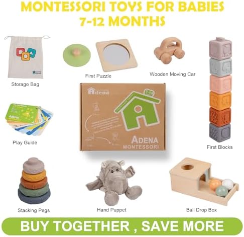 Adena Montessori 6 in 1 Sensory Play Kit 7-12 Months Baby - Image 2