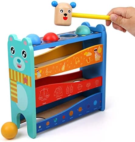 Wooden Rolling Ball Drop Toy Early Developmental Funny Hammering Pounding Toys - Image 6
