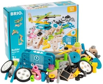 BRIO Builder 34591 - Builder Motor Set - 120 Piece Construction Set STEM Toy with Wood and Plastic Pieces and a Motor for Kids Age 3 and Up - Image 4