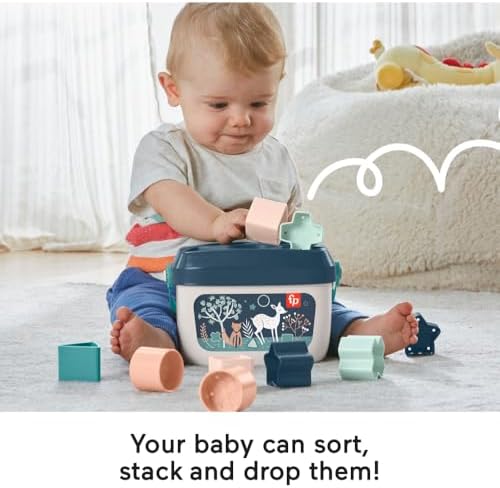 Fisher-Price Baby’s First BlocksToy Set, Navy Fawn - Image 3