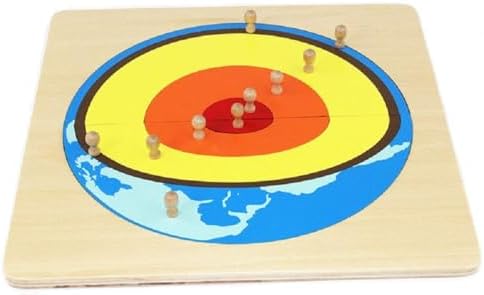 Montessori Children Geography Teaching Aids Internal Structure of The Earth Panel Puzzle Crustal Core Kids Early Education Learn Toys by Unknown