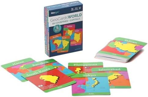GeoCards World Flash Cards, Countries of the World, Kids Geography Games by Geotoys