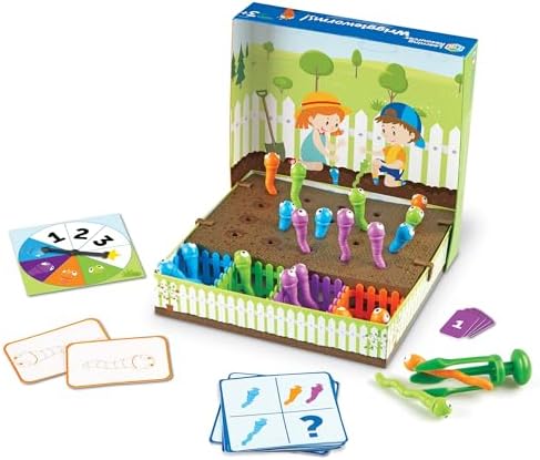 Learning Resources Wriggleworms Fine Motor Activity Set - Montessori Sensory Bin Toys, Gross Motor Skills, Toddler Games, Color Sorting, Preschool Classroom Must Haves, Gifts for Boys and Girls by LearningResources