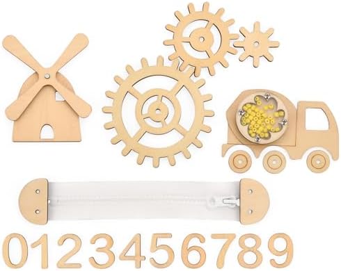 Wooden Busy Board DIY Parts Set - DIY Materials for Parents - Sensory Board Accessories -Wooden Activity Parts - Montessori Educational Items - Sensory Wall Material Kit- Zipper by Potatomato