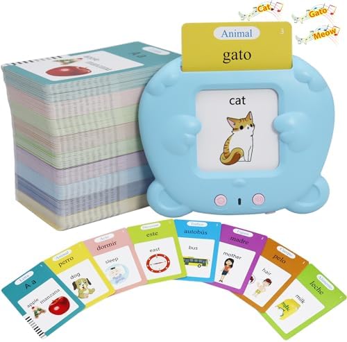 Spanish & English 510 Words Alphabet Bilingual Talking Flash Cards for Kids by MAYAPHILOS