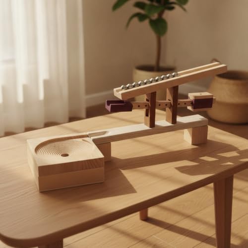 Wooden Marble Run Smooth Marble Run with Spiral Board Sturdy Learning Game for Preschoolers - Image 3