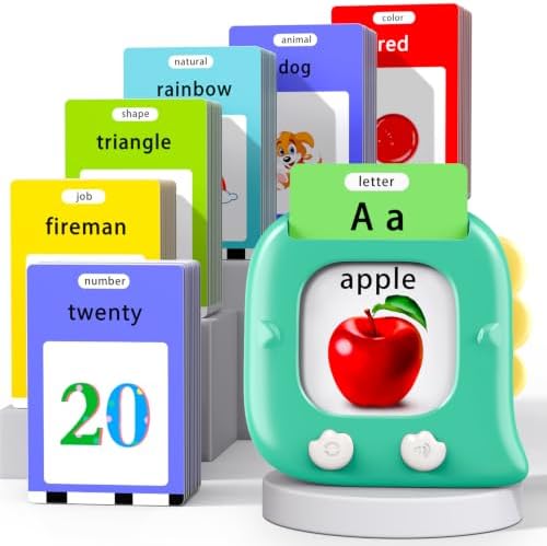 Kidzdo Talking Flashcards for 3 4 5 6 Years Old, 520 Words Language Learning Toys, Birthday Gifts for Boys and Girls, Green by Kidzdo