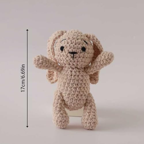 GOODMOMCute Crocheted Baby Bunny Rattle, Handmade Soft Sensory Toy, Suitable for Babies 0-12 Months, Helps Sensory Development, Perfect Gift for Newborns, Also Makes a Keepsake as They Grow（Khaki - Image 6