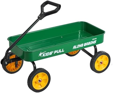 VEVOR 39 inch Kids Wagon, Pull Along Rolling Utility Cart Wagons for Kids, Cargo Wagon for Garden, Beach, Camping for Child Present by VEVOR