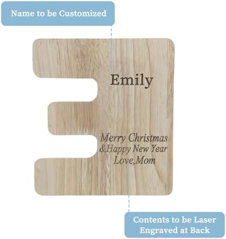 Wooden Letter Piggy Bank for Kids Boys Girls,Personalized Piggy Bank (Laser Engraving),A-Z Letters Coin Bank Money Box Customized Name, for Family Christmas Birthday Gift (E) - Image 2