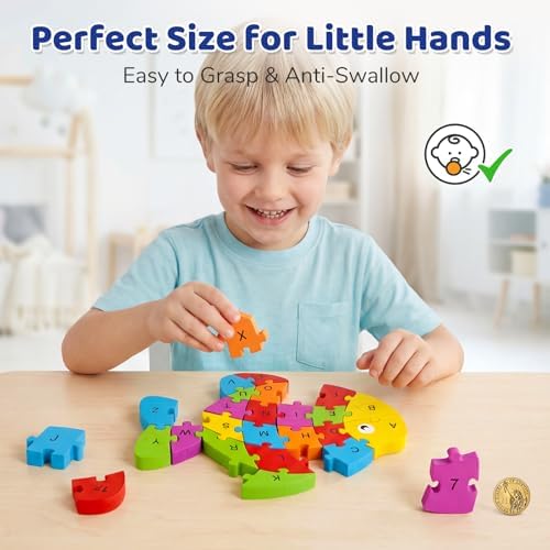 LovesTown Puzzle for Kids, Wooden, 3D Goldfish Shape - Image 4