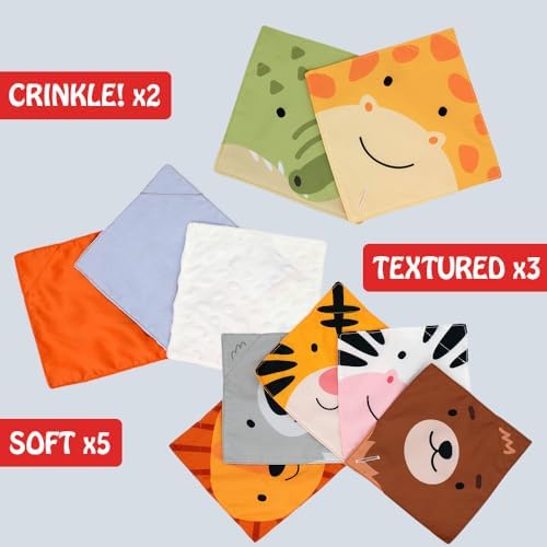 Urban Kiddy™ My First Animal Crate | Sensory Baby Tissue Toy Box, Montessori Toys for Infants & Toddlers, Imaginary Play, Colorful Crinkle Textured Pull Scarves, Educational Preschool Learning - Image 2