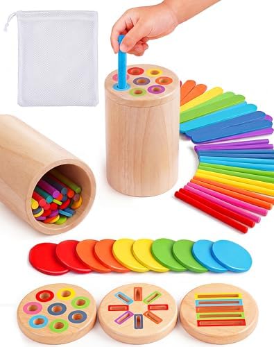 Wooden Montessori Toys for 1, 2,3 Year Old by ErieCrest