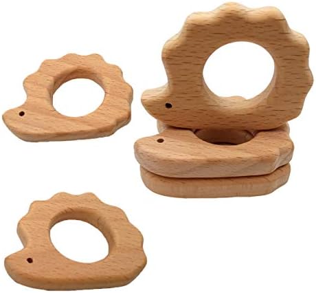 2pcs Natural Wooden Hedgehog Montessori Toy Pendant Pure Natural Beech Wood Animal Shape for Handmade Home Decoration Craft Accessory (Hedgehog 2pcs) - Image 3