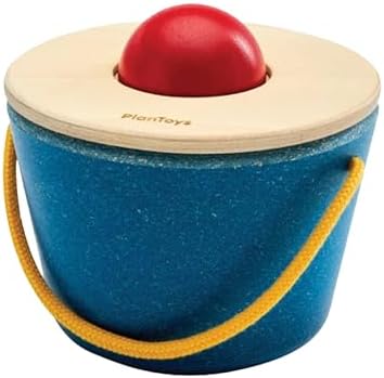 PlanToys® Pop N Drop Bucket Wooden Object Permanence Toy for Babies 6M+ by PlanToys