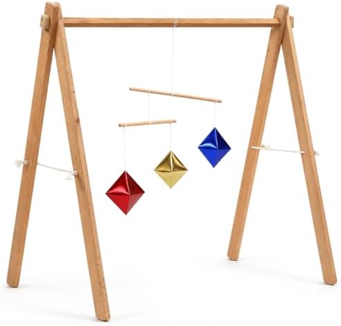 Wooden Montessori Baby Play Gym Frame, Foldable Beech Wood Baby Activity Gym Stand, Natural Nursery Gym, Portable Baby Gym Frame by Handmade