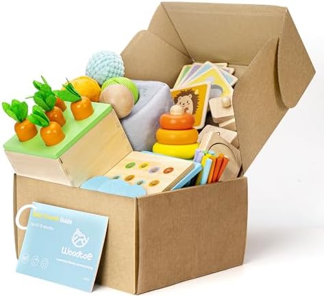 Woodtoe Montessori Toys for 1+ Year Old, Wooden Baby Learning Toys, Object Permanence Box, Color Sorting Sensory Toy, Fine Motor Skills Game, Educational Birthday Toys for Boy Girl 1 2 3 Year Old by Woodtoe