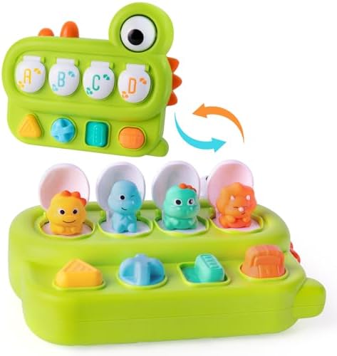 Tovol Zerky Cause and Effect Pop Up Dinosaur Toddler Toy for 1 Year Old by Tovol+Zerky